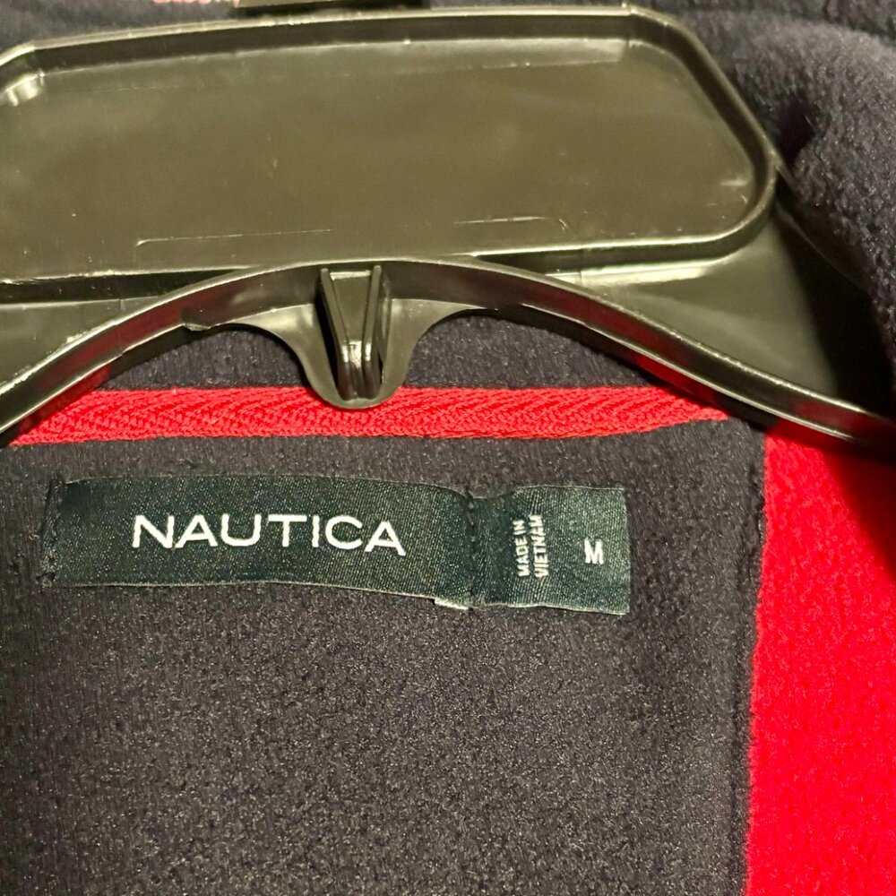 Nautica Red Fleece Pullover Quarter Zipper with Long Sleeves - Picture 6 of 9